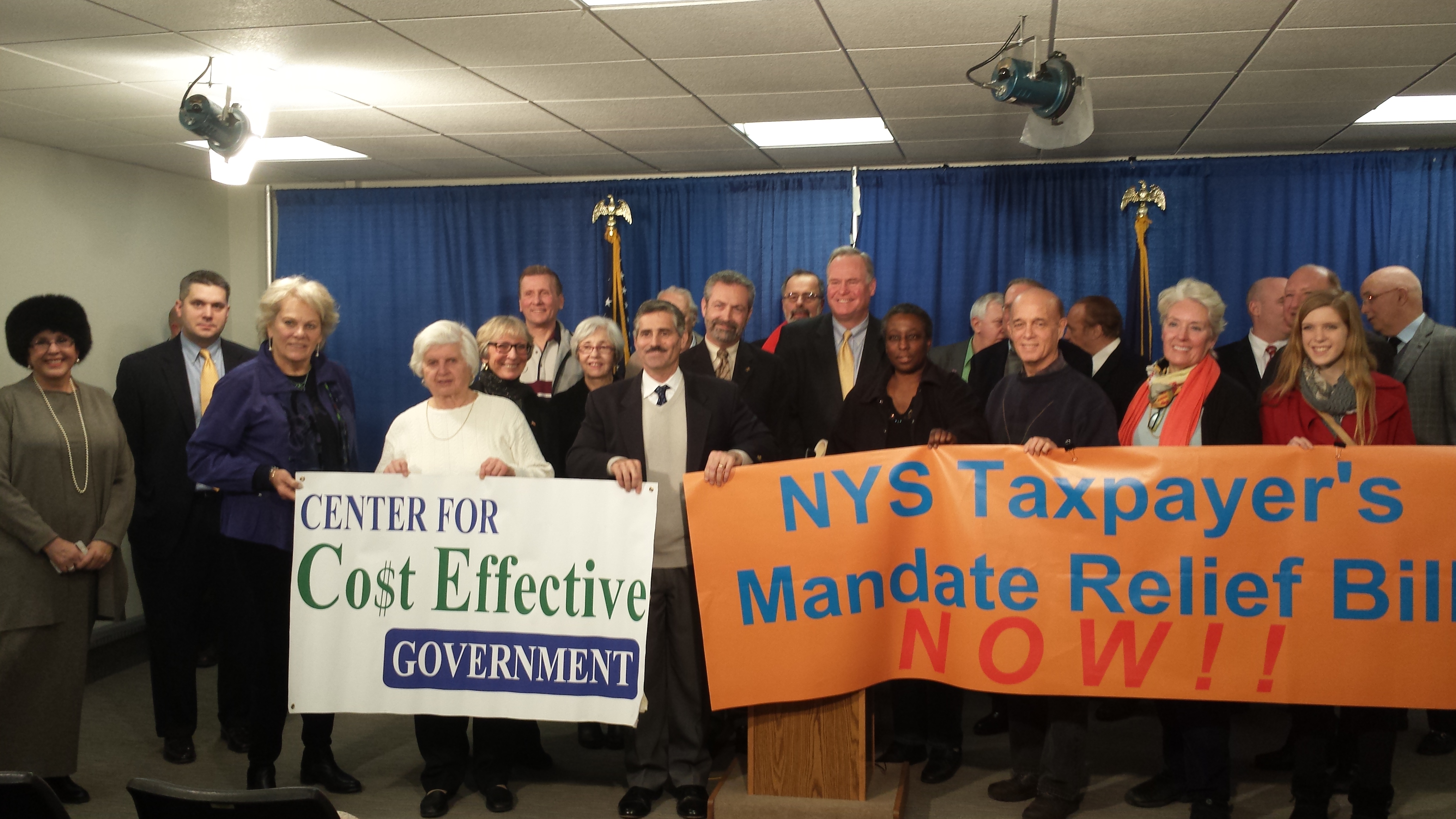 Members Of The Center For Cost Effective Government Joined With Taxpayer Advocates Across The State To Support Assemblyman Fitzpatrick's Mandate Relief Bill